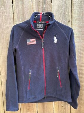 Ralph Lauren Navy Fleece 2014 Olympics Team USA Jacket